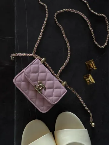 Chanel Calfskin Quilted Perfect Fit Wallet On Chain Mini Pink Магнітна Коробка