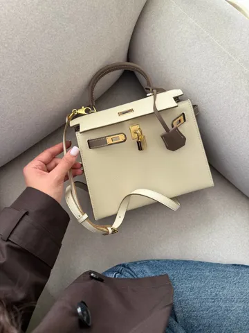 Hermes Epsom Kelly II Sellier 25 Bicolor Beige\Grey (Магнітна коробка)