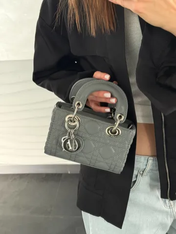 Dior Lady D-Joy Micro Bag Grey [оригінальна коробка]