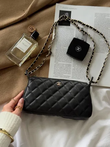 Chanel Mini Boston Chain Shoulder Bag Black/Gold