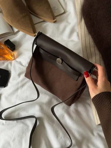 Hermes Herbag Zip 20 Bag Dark Brown