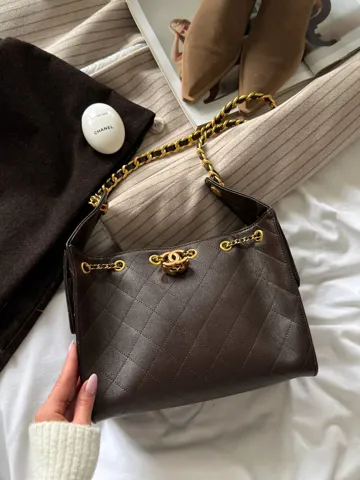 Chanel 25 Small Handbag Brown/Gold