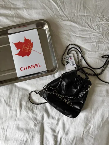 Chanel Black Quilted Calfskin Mini 20 Bag Silver Hardware