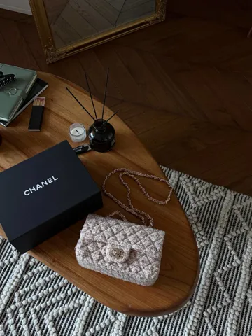 Chanel Classic 1.55 Small Single Flap Tweed/Gold