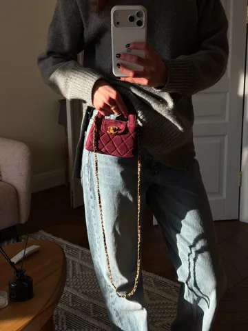 Chanel Kelly Micro Burgundy/Gold