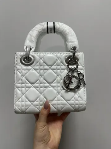 Dior Mini Lady Dior Bag White/Silver