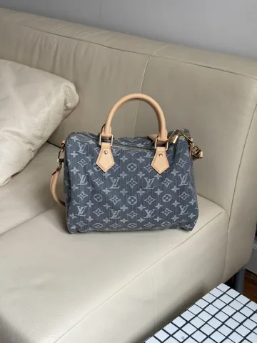Louis Vuitton Speedy Soft 30 Monogram Denim Washed Gray