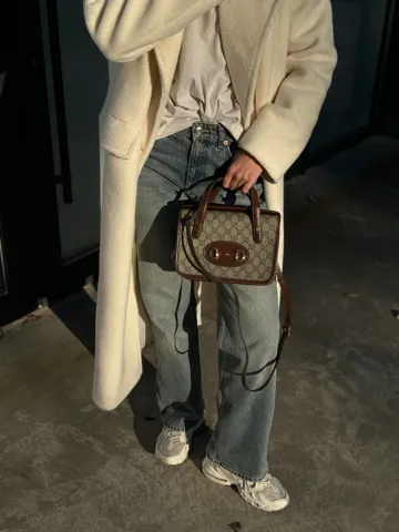 Gucci Horsebit 1955 GG Mini Top Handle Bag in Brown
